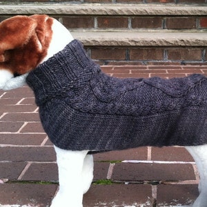 Cable Dog Sweater Custom Knit Dog Sweater Include Measurements With Order Made to Order Dog Sweater Bespoke Dog Sweater image 1