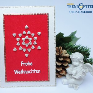 PDF-instructies Wenskaart Stersjabloon met Prickle Dots Kraalborduurwerk Kraalborduurwerk Borduurbestand Borduren Kerst Poinsettia