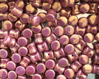 100 St. Pellet Beads : Gold Vega Lustered Pink