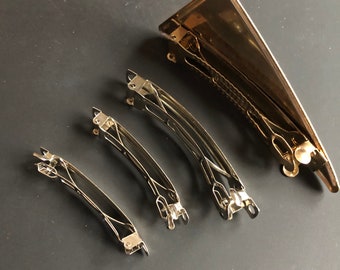 4 pcs hair clip blank DIY in silver, gold