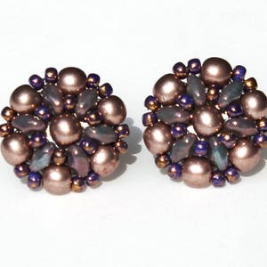 PDF Instruction "Montpensier" stud earrings Trachtenschmuck Dirndl jewelery Tracht Oktoberfest Beading Tutorial Earrings beading pattern