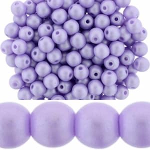 100 pcs. Beads round 3 mm Powdery - Pastel Purple