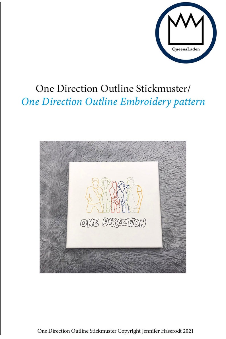 PDF Embroidery Pattern Template One Direction One Line Outer Image DIY ...