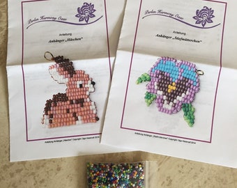 DIY Kit Creative Set Beads Mix Colorful 2 Instructions Easter Rabbit Pansy DIY beading pattern tutorial decoration Easter Deco