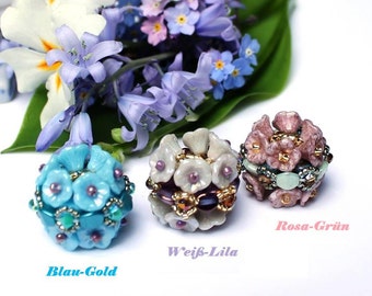 DIY Kit Creative Set + PDF Instructions Beaded Pearl / Beaded Bead "Pretty" flower flower funnel flowers beads