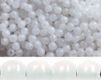 100 pcs beads round 3 mm alabaster