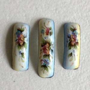 Vintage 3 pcs.  Rostov Finift Cabochon (Nr. 9) Boho Floral flowers Shabby chic
