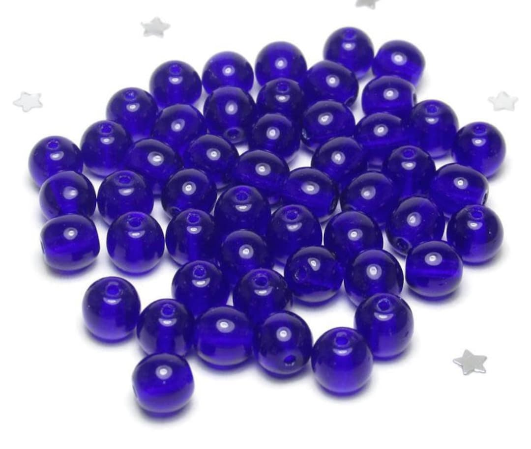 50 Pcs 6 Mm Beads Round Beads Cobalt - Etsy