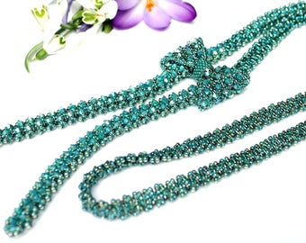 PDF Instructions Lariat Necklace ''Andrea'' Beading Tutorial pattern beaded necklace beaded necklace pattern bead threading