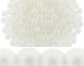 100 pcs. Beads round 3 mm Powdery - Pastel White