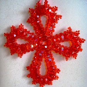 Instructions PDF Pendentif &quot;Croix&quot; Tutoriel de perles eBook tutoriel de modèle de pendentif perlé Beading DIY