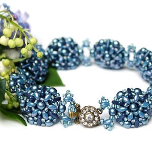 DIY kit creative set bracelet "Montpensier" in blue + instructions (English) beading tutorial bracelet