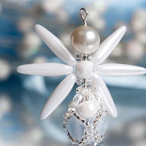 PDF Tutorial &quot;Little Angel&quot; beading tutorial Angel pattern Christmas Christmas Beaded Angel Earrings Pattern Beaded