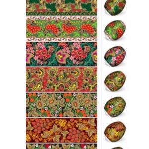 Magic foils Hohloma Nostalgia Shrink films for eggs 6 x 4.5 cm 7 pcs. termo foil Easter deco Easter eggs Plastic foil black red gold