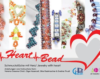 PDF-Buch "Heart Bead – Schmuckstücke mit Herz",e-Book,8 Anleitungen,Perlenfädeln,DIY,Selbermachen,Tutorials,Pattern