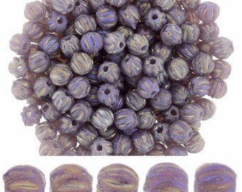 Pack of 100 beads Melon Round 3 mm Luster Iris - Milky Amethyst