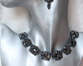 PDF Anleitung Kette ''Silke'' Beading Tutorial eBook beaded necklace pattern Perlenfädeln DIY