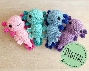 Amigurumi Axolotl Pattern - Digital - Crochet Pattern - Cute - Kawaii