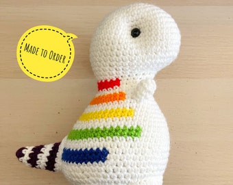 Amigurumi Dinosaur - Made to Order - Rainbow