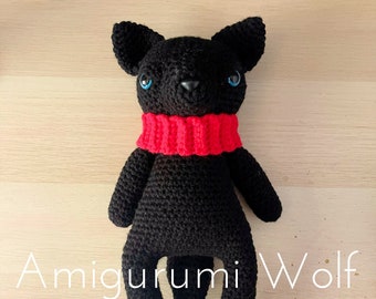 Amigurumi Wolf - Made to Order - Wolf Plush - Custom Eyes