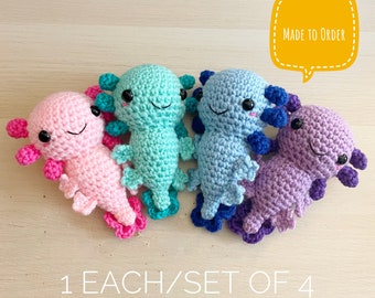 Amigurumi Axolotl - Made to Order - Individual - Set of 4