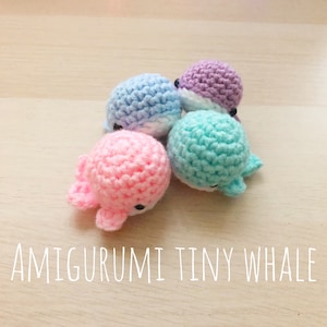 Amigurumi Tiny Whales - Made to Order - Pack of 4 - Kawaii - Pastel - Sea Creatures