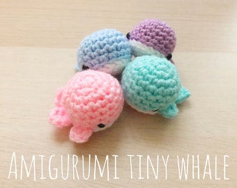 Amigurumi Tiny Whales - Made to Order - Pack of 4 - Kawaii - Pastel - Sea Creatures