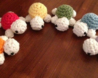 Rainbow Amigurumi Turtles (Set of Six): Made to Order