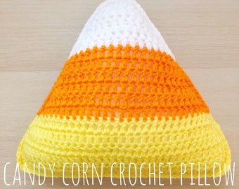 Candy Corn Crochet Pillow