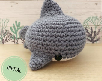 Amigurumi Shark Pattern - Digital - Crochet Pattern - Cute - Kawaii