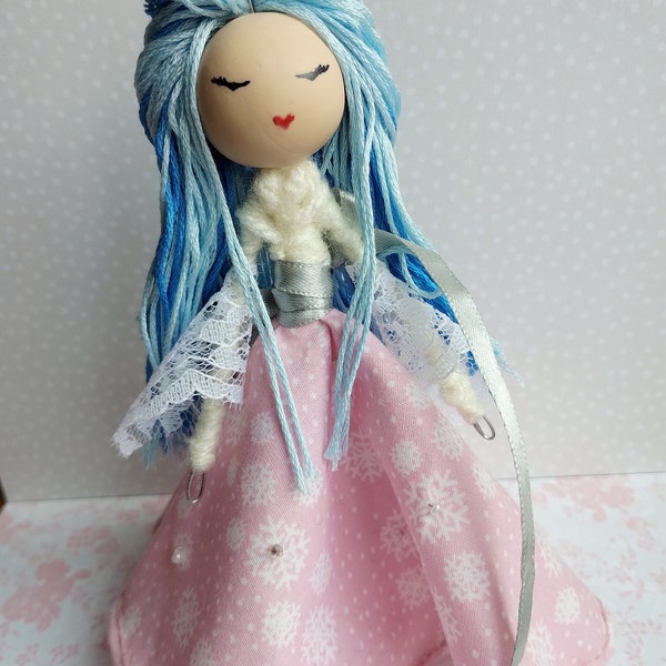 Winter Queen ( Yuki-Onna) handmade decorative OOAK doll unique Christmas home decor