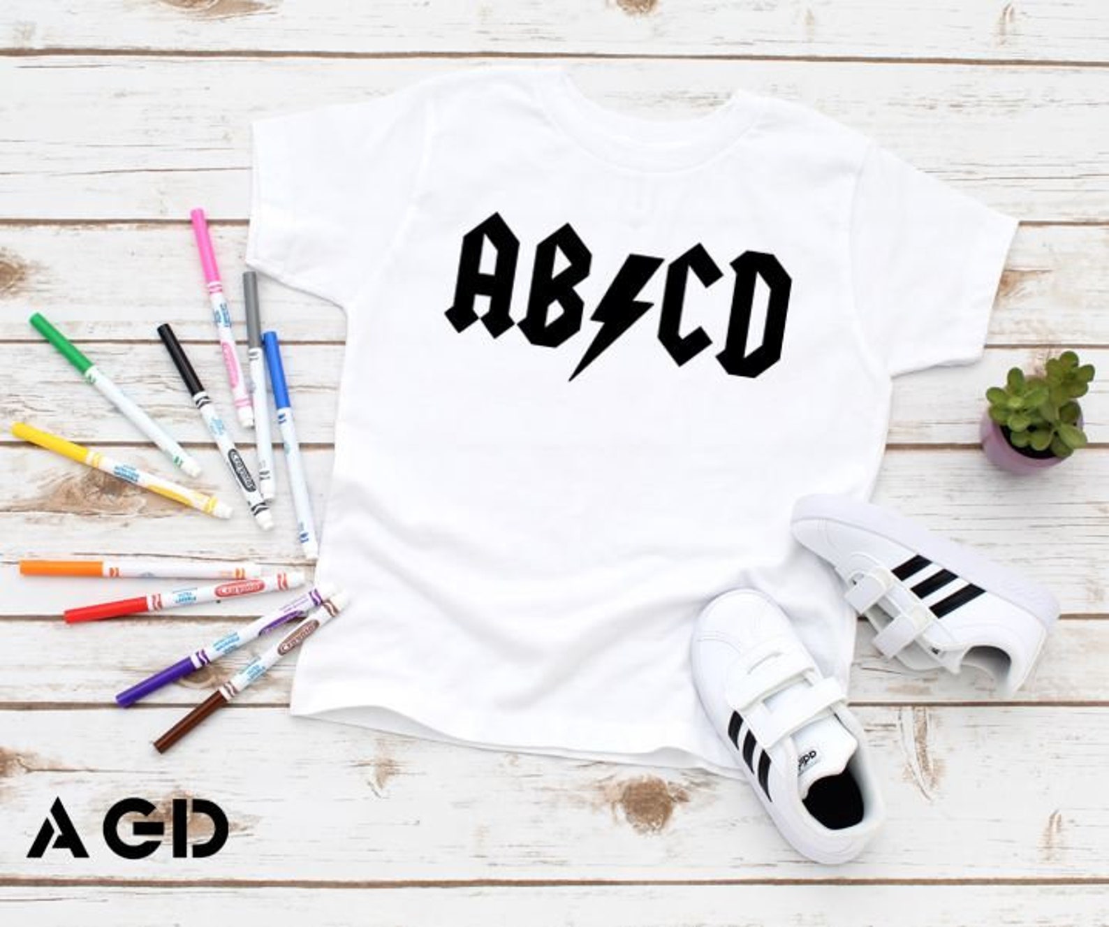 AB/CD Hipster Tee Rocker Kid Rock & Roll Ac/dc Alphabet - Etsy