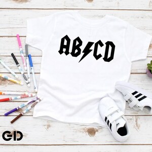 AB/CD, Hipster Tee, Rocker Kid, Rock & Roll, Ac/dc Alphabet, Funny - Etsy