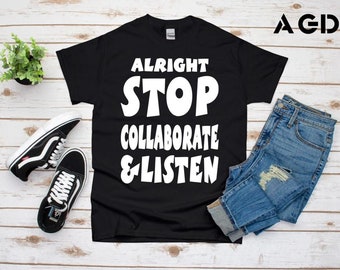 Vanilla Ice, Alright Stop, Collaborate and Listen, Modern Tee, Party, Hip Hop, Infant, Toddler, Kid, Adult, 90's