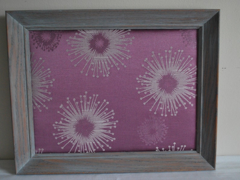 Small Mid Century Oak Frames Decorative Cork Bord Mauve Image 0