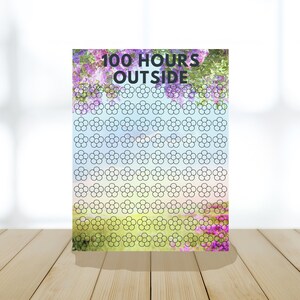 100 Hours Outside Tracker / Kids Outside Hour Tracker - Printable (Spring)
