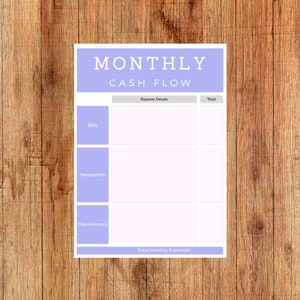 Utskrivbar månatlig kassaflödesplanerare