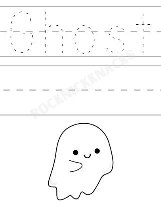 Fun Cute Ghost Halloween Trace and Color Worksheet for Kids and ...
