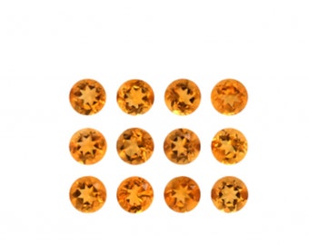 Citrine Round Shape 3x3mm Approximately 1.10 Carat, November Birthstone, Faceted Yellow Variety of Quartz, For Jewelry Making (7220)