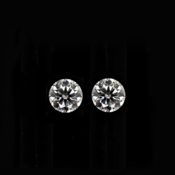 Moissanite Round 4mm Approximately 0.43 Carat Matching Pair, VS1 Clarity, White Color, Synthetic Diamond, For Earring/Jewelry Making (52915)