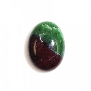 Ruby Zoisite Cab Oval 16x12mm Approximately 11 Carat, Mixture of Fiery Ruby and Earthy Zoisite, Anyolite, Smooth Flat Bottom Zoisite (14449)