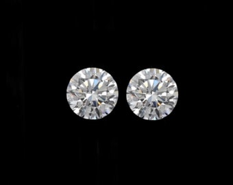 Lab Grown Diamond Round 3.5mm Approximately 0.33 Carat Matching Pair, April Birthstone, VS1 Clarity, F Color, Brilliant Cut (53230)