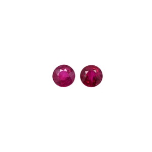 Paar facettierte burmesische Rubine, 3,5 mm, 0,40 Karat, Geburtsstein für Juli (32849)