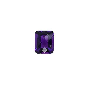 Amethyst Emerald Cut Gemstone, 11x9mm, 4.26 Carat, Faceted Checkerboard Top, (55472)