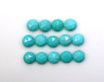 Rose cut Tibetan Turquoise 25 pcs lot AAA natural Turquoise round rose cut flat back cabochon loose gemstone for jewelry