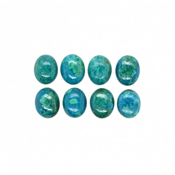 Natural Chrysocolla Cab Oval 10x8x3mm Approximately 19 Carat , Teal Color Cabochons For Jewelry Making (9578)