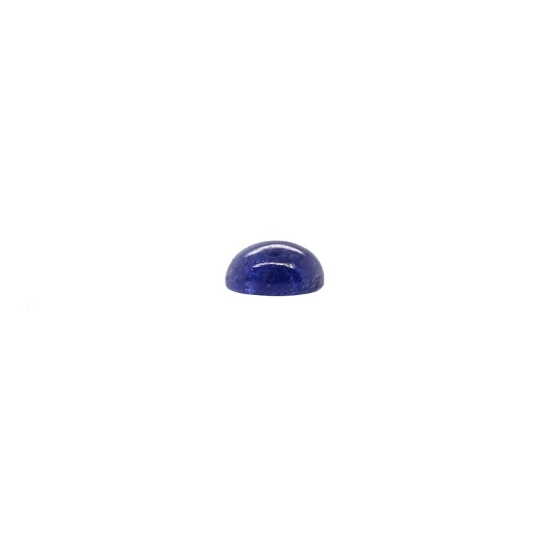 May include: A round, cabochon-cut, blue gemstone.