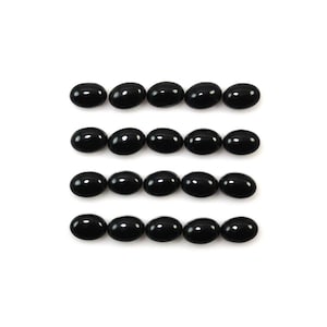Black Onyx Cab Oval 7x5mm Approximately 16 Carat, Jet Black Color, Flat Bottom Cabochons, For Jewelry Making (2349)