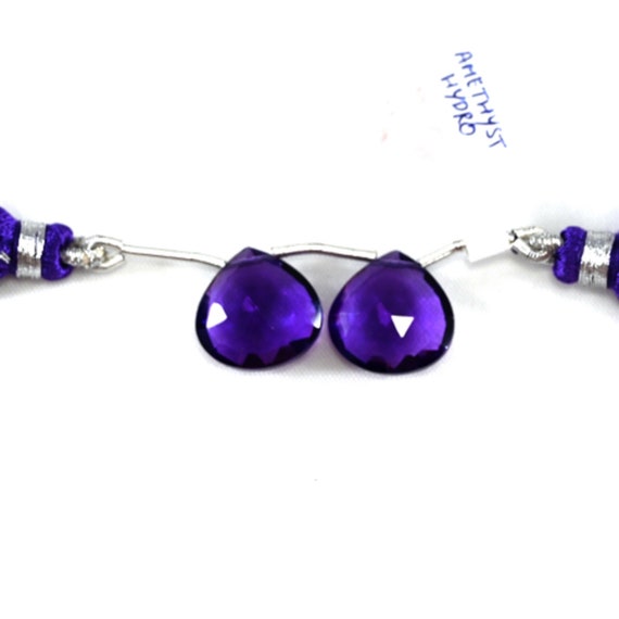 ハイドロアメジストクォーツドロップ ハートシェイプ 15 x 15 mm