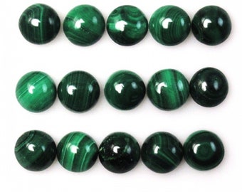 Malachite Cab Round Shape 5mm Approximately 10 Carat, Nice Green Coloration, Cabochons For Jewelry Making (2119)
